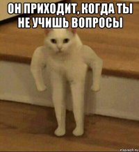 он приходит, когда ты не учишь вопросы 