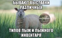 бывают выставки различных типов лыж и лыжного инвентаря