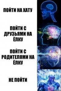 Пойти на хату Пойти с друзьями на ёлку Пойти с родителями на ёлку Не пойти