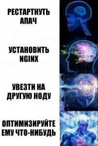 рестартнуть апач установить nginx увезти на другую ноду оптимизируйте ему что-нибудь