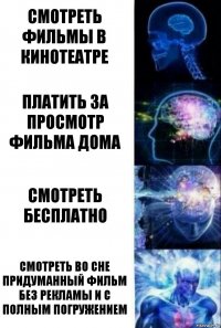 Смотреть фильмы в кинотеатре Платить за просмотр фильма дома Смотреть бесплатно Смотреть во сне придуманный фильм без рекламы и с полным погружением