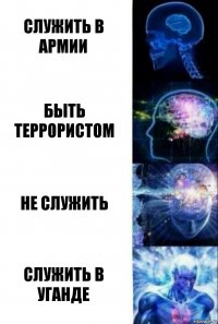 Служить в армии Быть террористом Не служить Служить в уганде