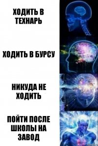 Ходить в технарь Ходить в бурсу Никуда не ходить Пойти после школы на завод