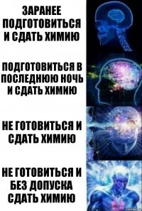 заранее подготовиться и сдать химию подготовиться в последнюю ночь и сдать химию не готовиться и сдать химию не готовиться и без допуска сдать химию