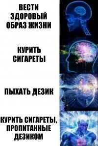 Вести здоровый образ жизни Курить сигареты Пыхать дезик Курить сигареты, пропитанные дезиком