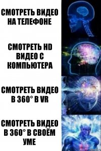 Смотреть видео на телефоне Смотреть HD видео с компьютера Смотреть видео в 360° в VR Смотреть видео в 360° в своём уме