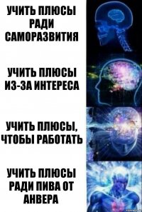 Учить плюсы ради саморазвития Учить плюсы из-за интереса Учить плюсы, чтобы работать Учить плюсы ради пива от Анвера