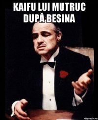 kaifu lui mutruc după besina 