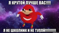 я крутой лучше вас!!!! я не школник и не туплй!!!!!!!!!!