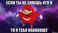 если ты не знаешь кто я то я тебя ugandошу