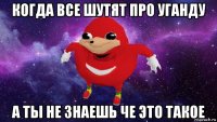 когда все шутят про уганду а ты не знаешь че это такое