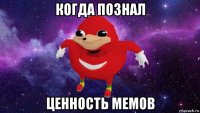 когда познал ценность мемов