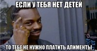 если у тебя нет детей то тебе не нужно платить алименты