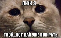 люк я... твой...кот дай уже пожрать