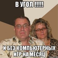 в угол !!!!! и без компьютерных игр на месяц