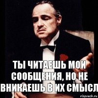 Ты читаешь мои сообщения, но не вникаешь в их смысл