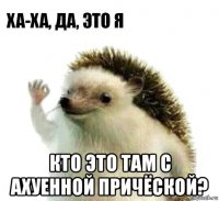  кто это там с ахуенной причёской?