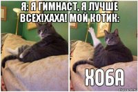 я: я гимнаст, я лучше всех!хаха! мой котик: 