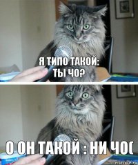 Я типо такой:
Ты чо? О он такой : ни чо(