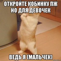 откройте кобинку пж но для девочек ведь я (мальчек)