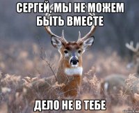 сергей, мы не можем быть вместе дело не в тебе