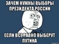 зачем нужны выборы президента россии если все равно выберут путина