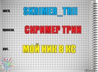 Skrimer_Trii Скример трии Мой ник в КС