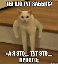 ты шо тут забыл? «а я это.... тут это.... просто»