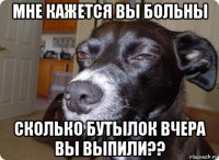 мне кажется вы больны сколько бутылок вчера вы выпили??