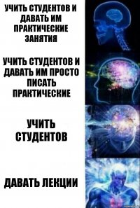 Учить студентов и давать им практические занятия учить студентов и давать им просто писать практические учить студентов давать лекции