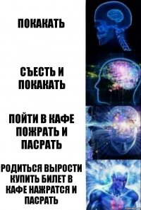 покакать съесть и покакать пойти в кафе пожрать и пасрать родиться вырости купить билет в кафе нажратся и пасрать