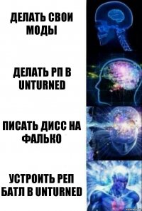 Делать свои моды Делать рп в unturned Писать дисс на Фалько устроить реп батл в unturned