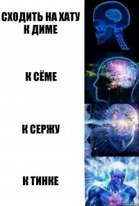 Сходить на хату к Диме к Сёме к сержу к ТИНКЕ