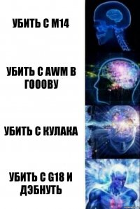 Убить с М14 Убить с AWM в гооову Убить с кулака Убить с G18 и дэбнуть