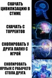 скачать цивилизацию в стиме скачать с торрентов скопировать у друга папку с игрой скопировать ярлык с рабочего стола друга