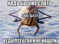 надо бы уже спать ведь лёху так и не нашли