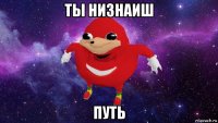 ты низнаиш путь