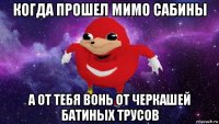 когда прошел мимо сабины а от тебя вонь от черкашей батиных трусов