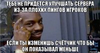 тебе не придется улучшать сервера из-за плохих пингов игроков если ты изменишь счётчик что бы он показывал меньше