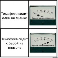 Тимофеев сидит один на пьянке Тимофеев сидит с бабой на вписоне