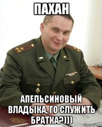 пахан апельсиновый владыка, го служить братка?)))