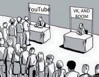 YouTube VK, AND BOOM