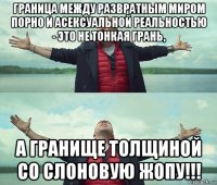 граница между развратным миром порно и асексуальной реальностью - это не тонкая грань, а гранище толщиной со слоновую жопу!!!