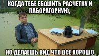 когда тебе ебошить расчетку и лабораторную, но делаешь вид что все хорошо