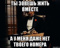 ты зовешь жить вместе а у меня даже нет твоего номера