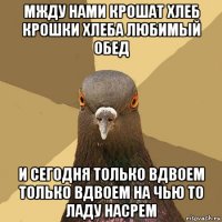 мжду нами крошат хлеб крошки хлеба любимый обед и сегодня только вдвоем только вдвоем на чью то ладу насрем