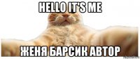 hello it's me женя барсик автор