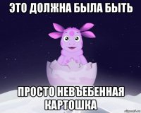 это должна была быть просто невъебенная картошка