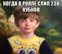 когда в рояле слил 230 кубков 