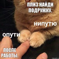 Плиз найди подружку. После работы.